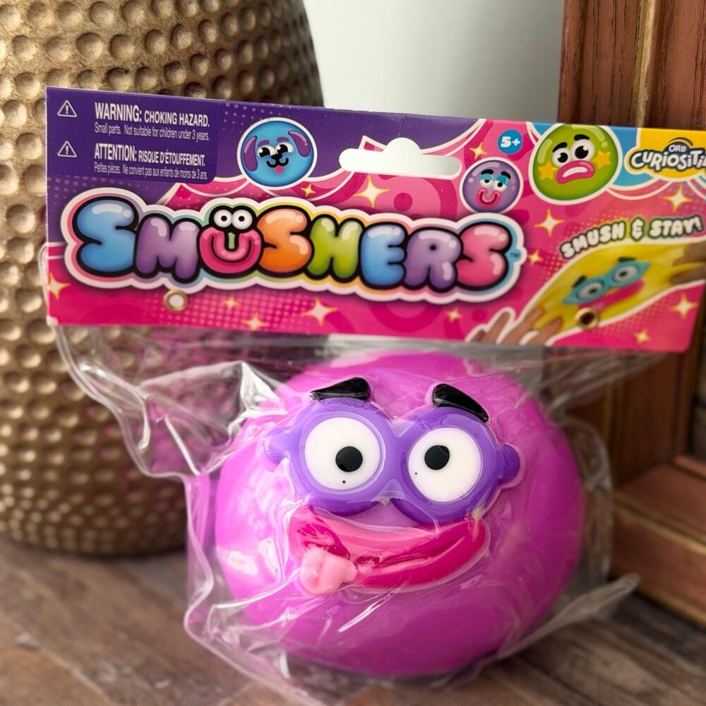 Authentic! SUMSHERS ORB - Neon Purple Tongue Face Squishy Toy- Sealed -Viral!